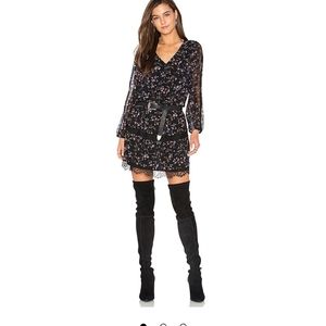 JOIE - AUGGIE LACE-TRIM FLORAL-PRINT BLOUSON DRESS